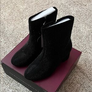 rf Room of Fashion Elegant Black Rinestone Ankle Boots